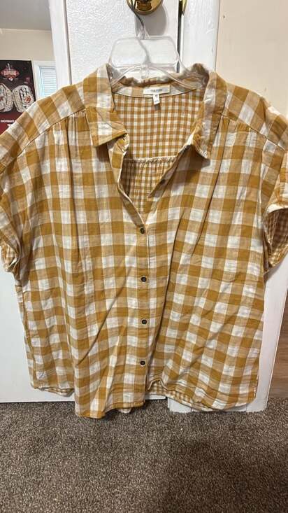 maurices Tops - Maurices Gingham Dolman Button Up Shirt